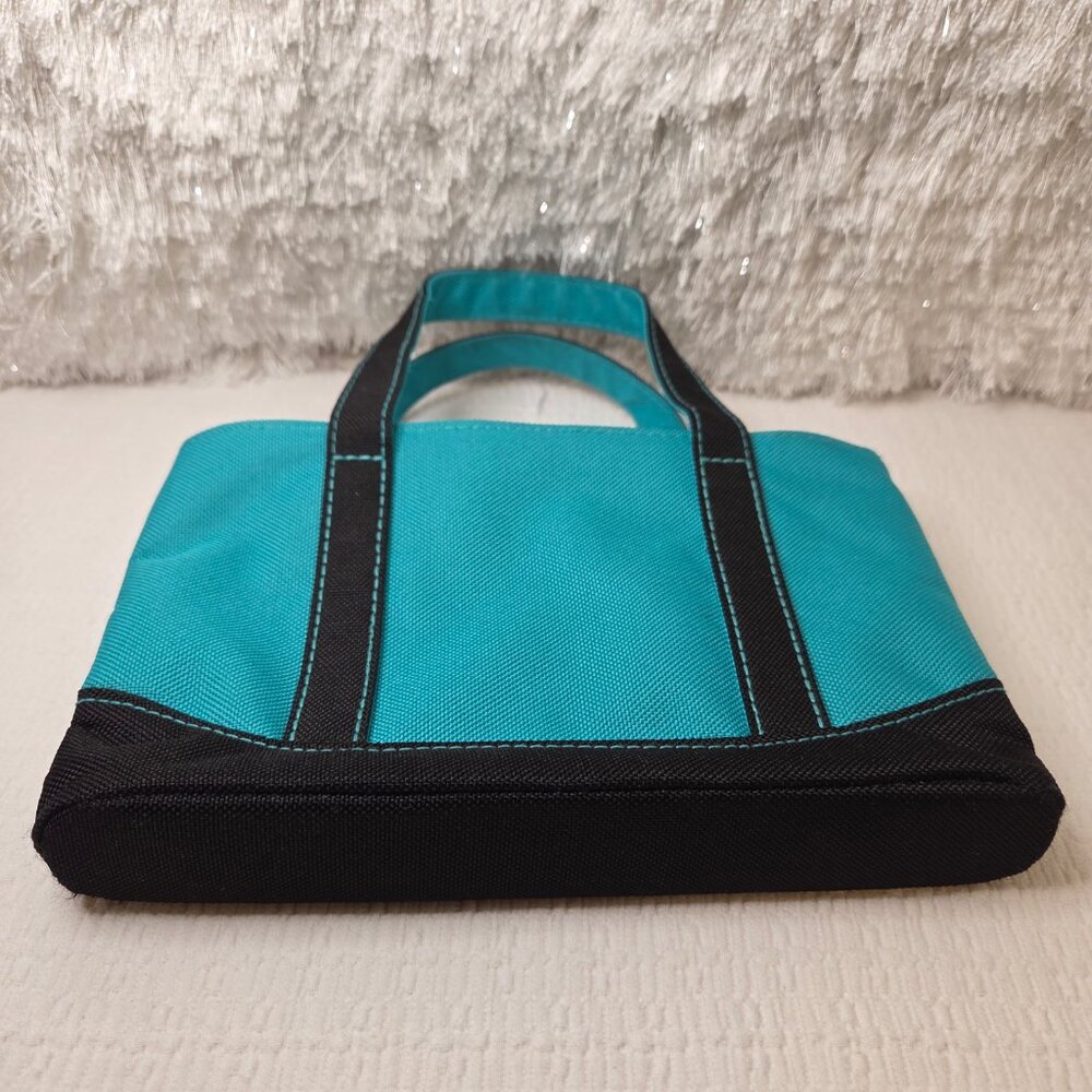 Mini Turquoise Canvas Cosmetic Tote Carry Bag - Picture 5 of 11